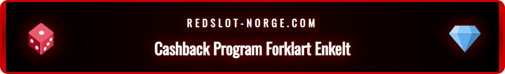 Detaljert grafikk som forklarer hvordan Redslot cash back fungerer.