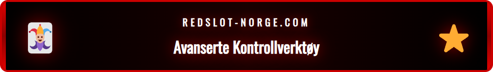 Skjermbilde av avanserte innstillinger for Redslot spillegrenser.