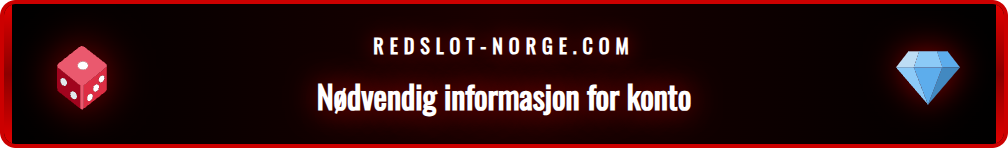 Skjermbilde som viser feltene for Redslot registrering av konto.