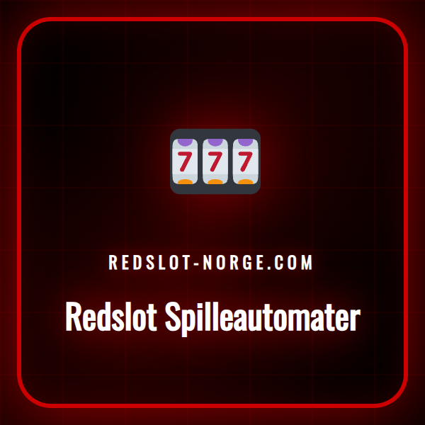 En spennende visuell fremstilling av Redslot Spilleautomater med logo og spillikoner.