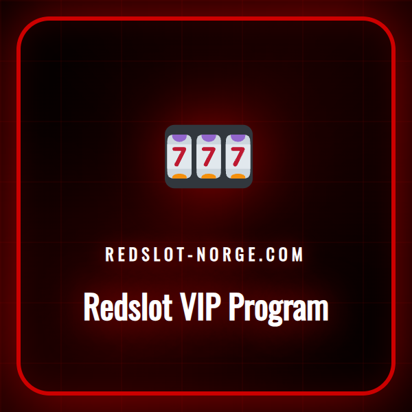 En illustrasjon av Redslot VIP Program-kortet med luksuriøse fordeler.
