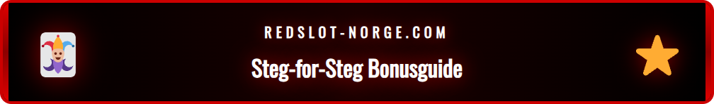 Skjermbilde av registreringsprosessen for å hente Redslots bonus i 2026.