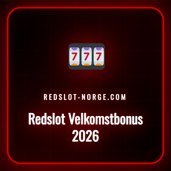 Norsk spiller mottar Redslot Velkomstbonus 2026 på laptop.
